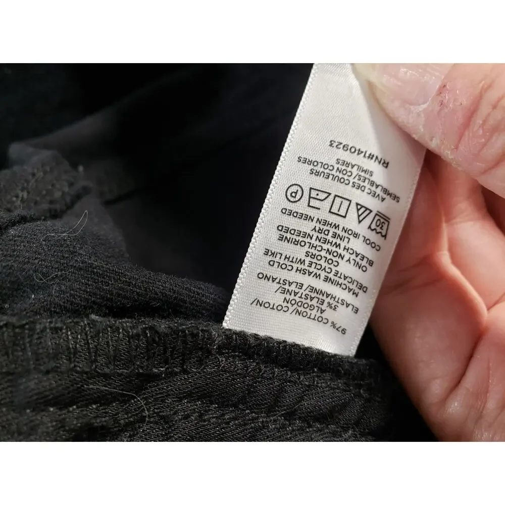 Loft Jeans Size 0 Women Black Pants Corduroy Stretch Mid Rise Flared Wide Leg